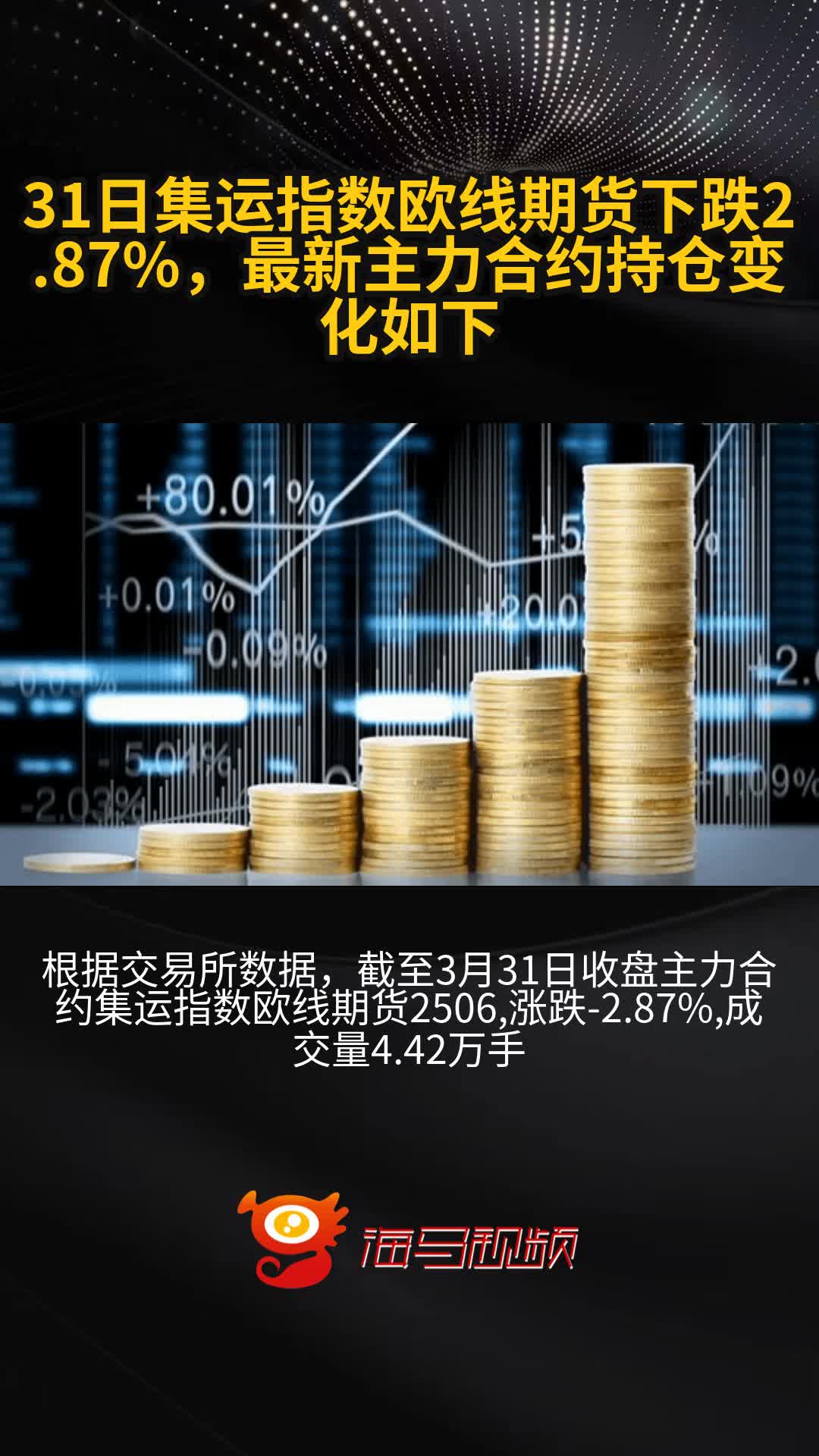 4月10日收盘集运指数（欧线）期货资金流入1.61亿元