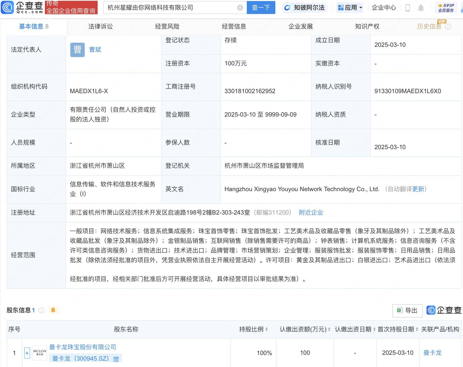 曼卡龙（300945）2025年一季报简析：营收净利润同比双双增长