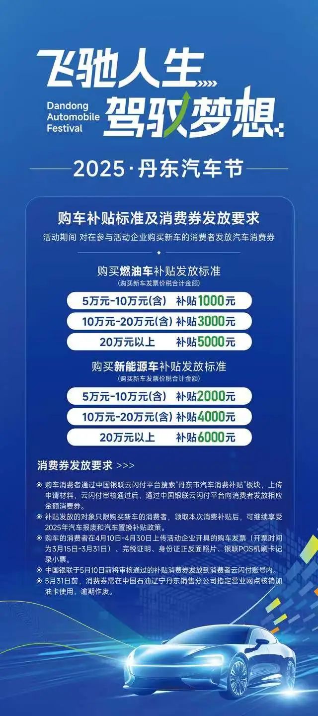 沈阳开展2025年秋季汽车消费补贴活动，总额5000万元