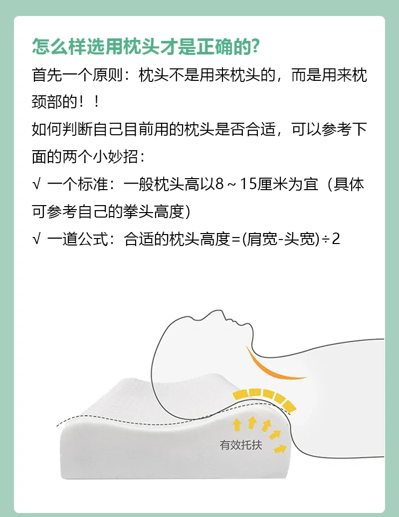 图说百科丨正确使用枕头，看看怎么躺更科学